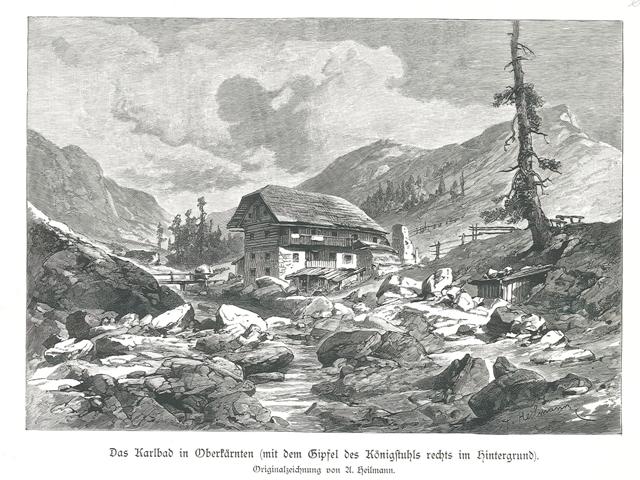 Das Karlbad in OberKarnten (mit dem Gipfel des Konigstuhls rechts …