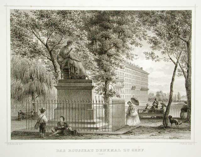 Das Rousseau denkmal zu Genf