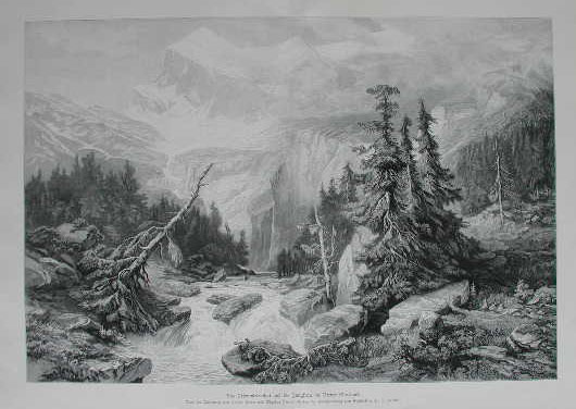Das Trummletenthal und die Jungfrau im Berner Oberland