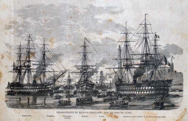 Debarquement de troupes francaises dans le port de Genes / …