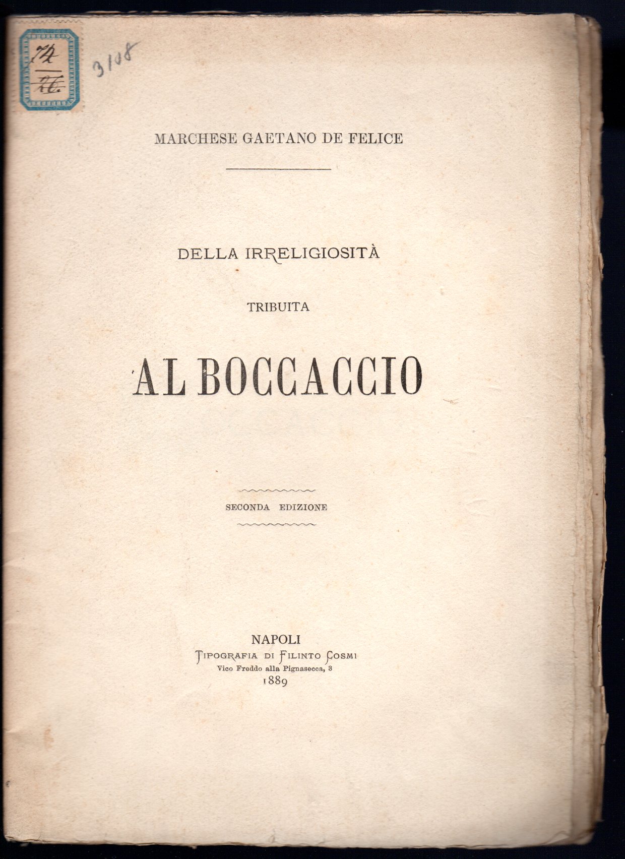 Della irreligiosità tribuita al Boccaccio