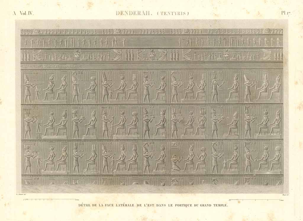 Denderah. (Tentyris) - Détail de la face latérale de l'est …