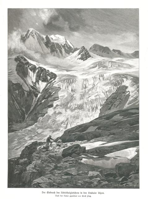 Der Eisbruch des Uebelthalgletschers in der tubaier Alpen