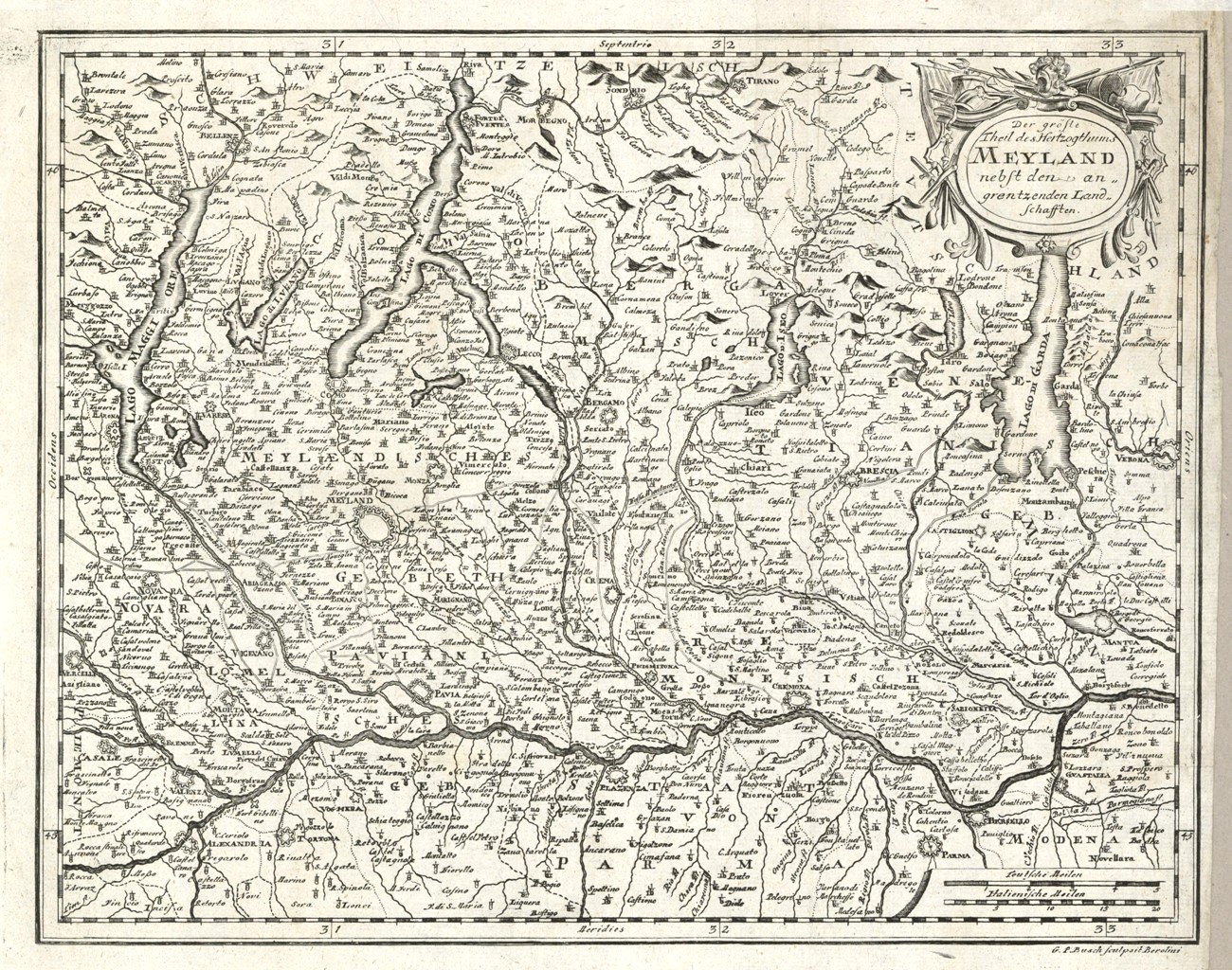 Der grosse Theil des hertzogthums Meyland nebst den an grentzenden …