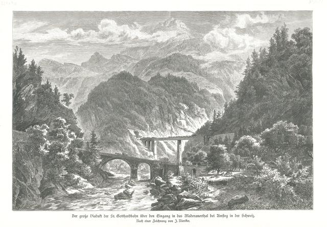 Der grosse Viadukt der St. Gotthardbahn uber den Eingang in …