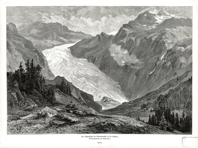 Der Hufigletscher im Maderanerthal in der Schweiz.