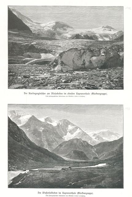 Der Karlingergletscher am Moserboden im obersten Kaprunerthale (Glocknergruppe)