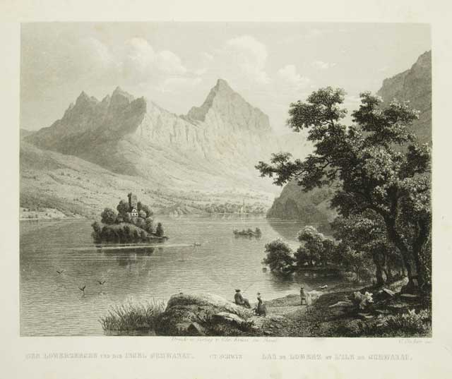Der Lowerzersee un die insel Schwanau - Ct. Schwyz