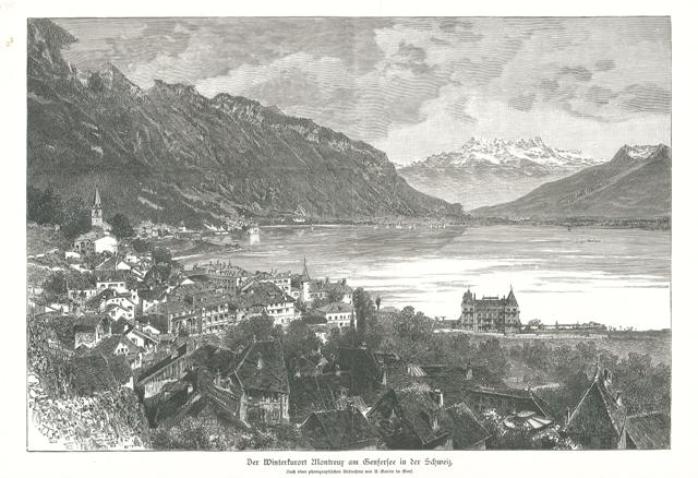 Der Winterkurort Montreux am Genfersee in Der Schweiz.