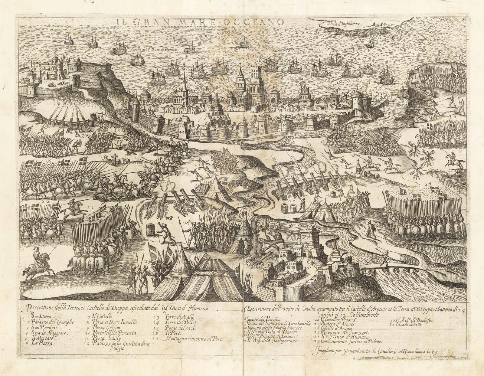 Descritione della Terra et Castello di Dieppa assediata dal Sig.r …