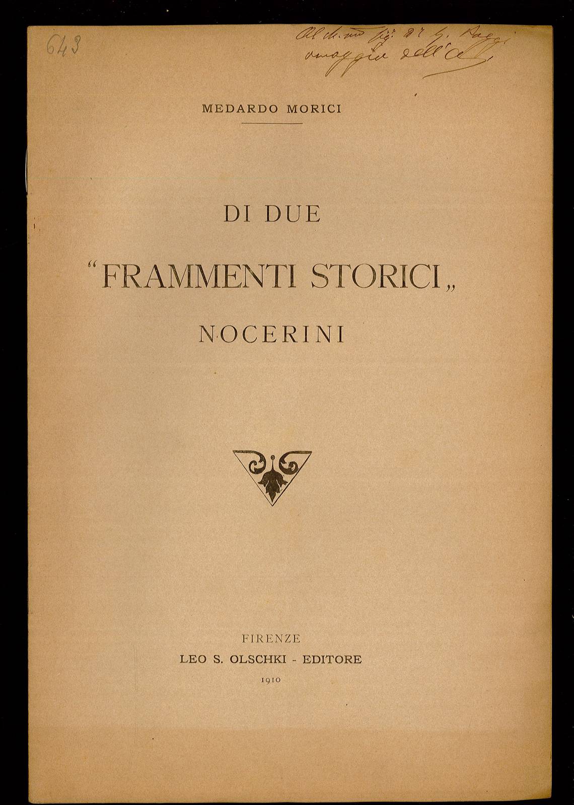 Di due "Frammenti storici" Nocerini