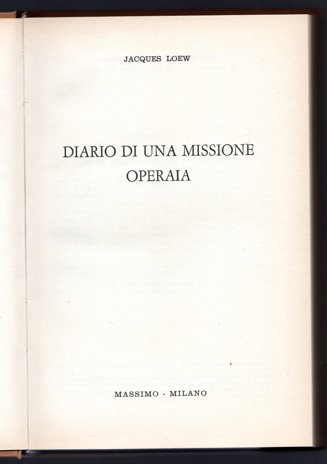 Diario di una missione operaia