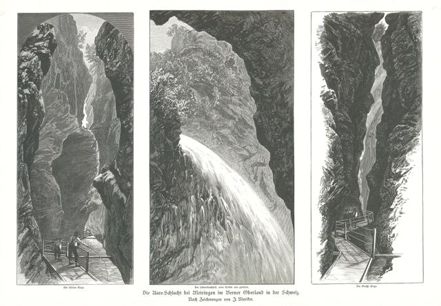 Die Aare=Schlucht bei Meiringen in Berner Oberland in der Schweiz.