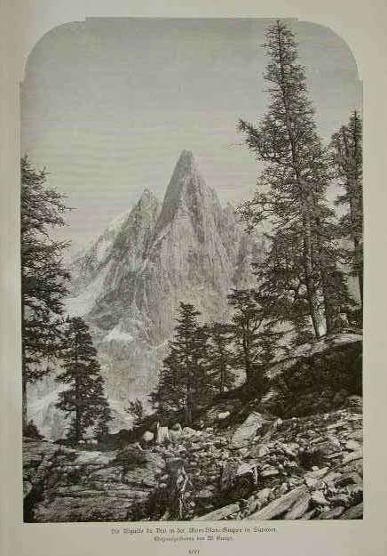 Die Aiguille du Dru in der Mont=Blanc=Gruppe in Savoyren.