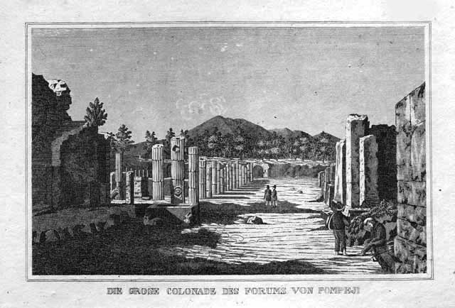 Die grose colonade des forums von Pompeji
