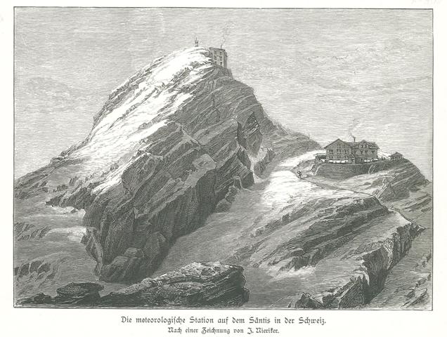 Die meteorologische Station auf dem Santis in der Schweiz.