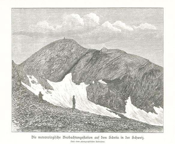 Die meteorologiscvhe Beobachtungstation auf dem Santis in der Schweiz
