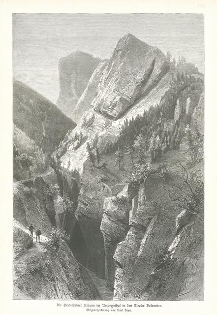 Die Peutelfteiner Klamm im Ampezzothal in den Tiroler Dolomiten