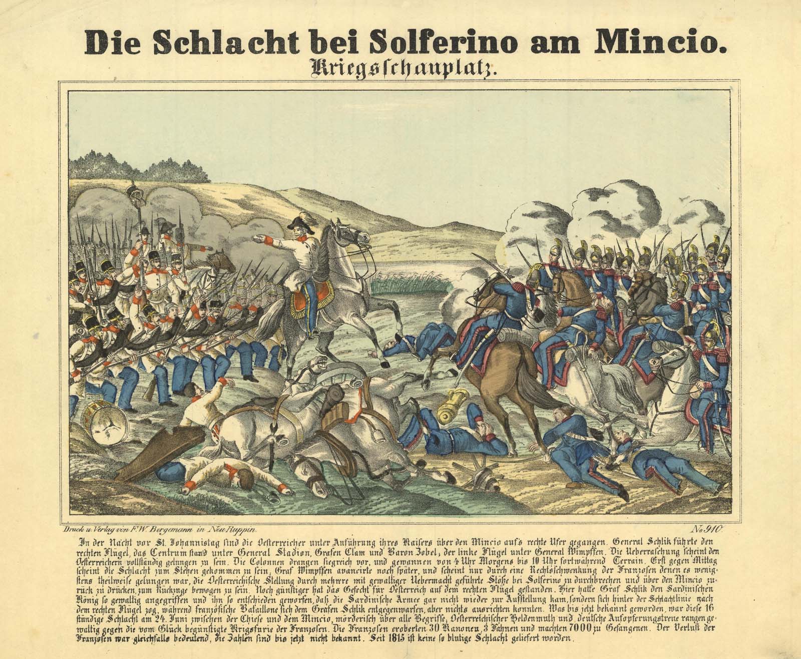 Die Schlacht bei Solferino am Mincio.
