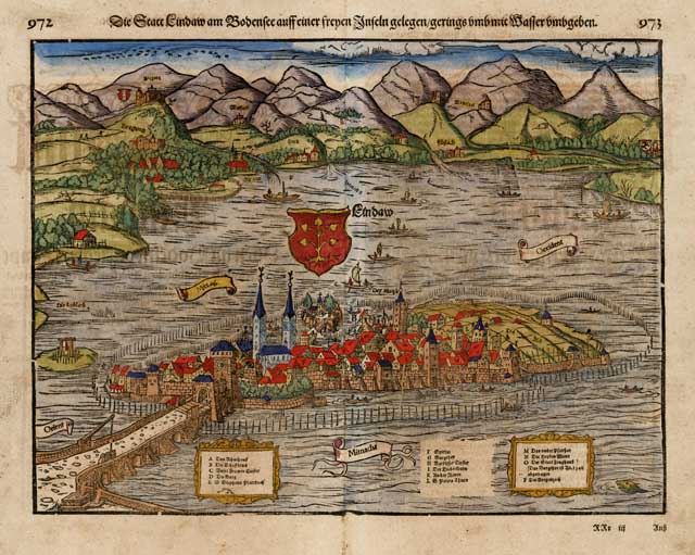 Die Statt Lindaw am Bodensee auff einer freyen Inseln gelegen …