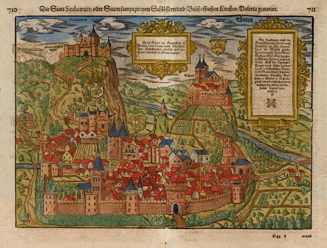 Die Statt Sedunum oder Sitten sampt zweyen Schlössern und Bischöfflichen …