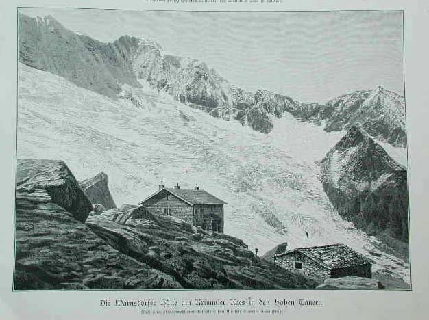 Die Warnsdorfer hutte am Krimmler Kees in den Hohen Tauern