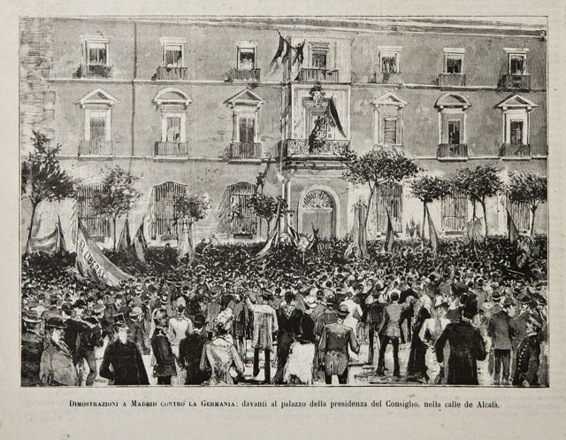 Dimostrazioni a Madrid contro la Germania: davanti al palazzo della …
