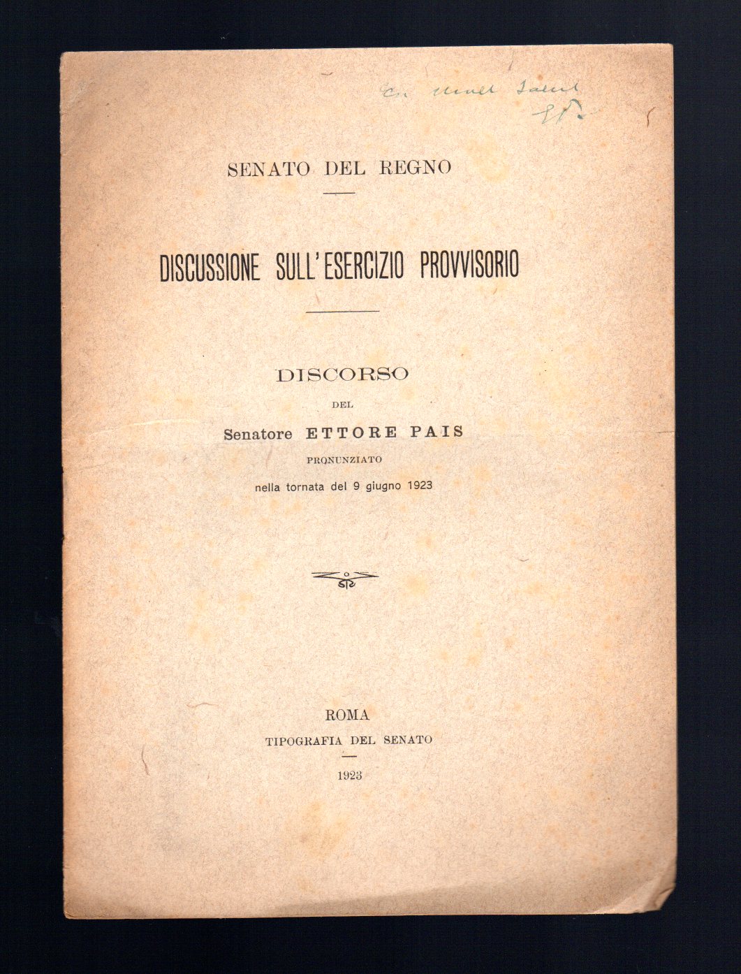 Discussione sull'Esercizio Provvisorio