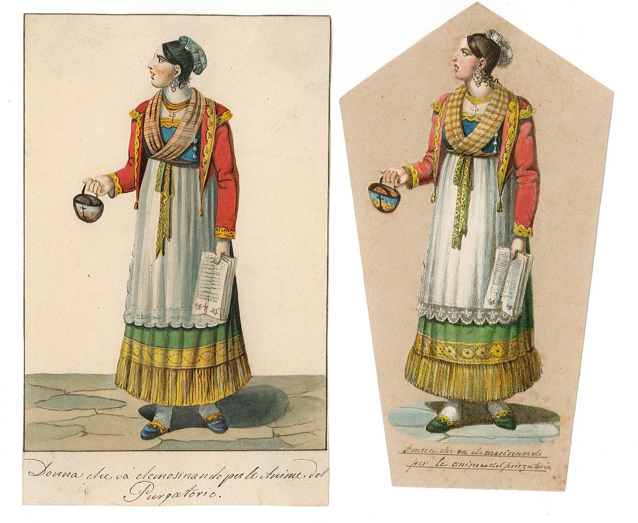 Donna che va elemosinando per le Anime del Purgatorio