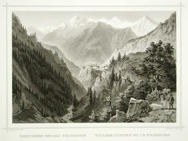 Dorf Inden und das Weisshorn