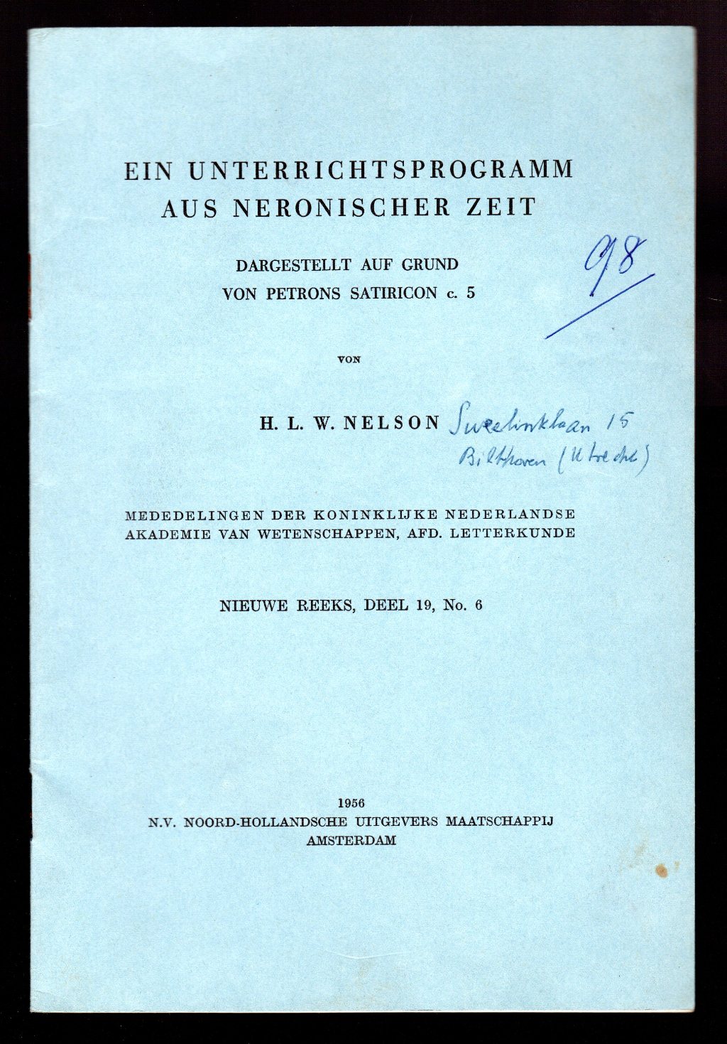 Ein unterrichtsprogramm aus neronischer zeit