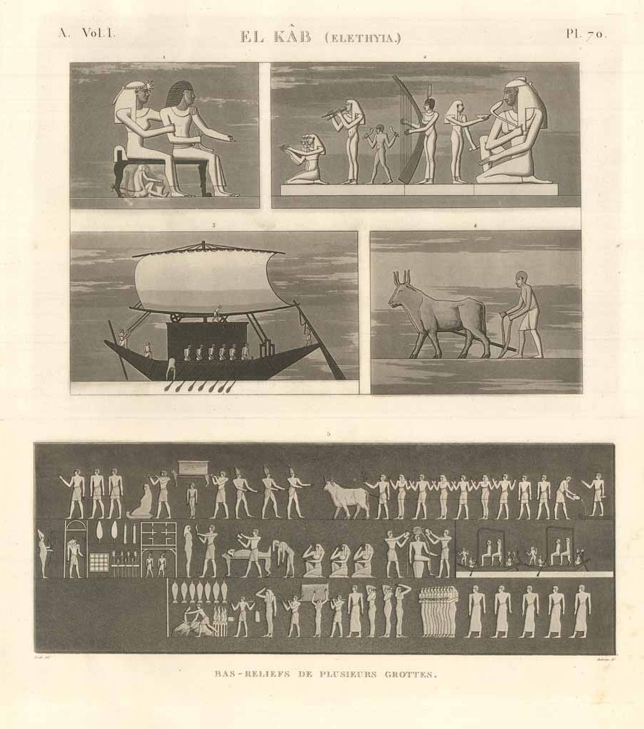 El Kab (Elethyia) - Bas-reliefs de plusieurs Grottes