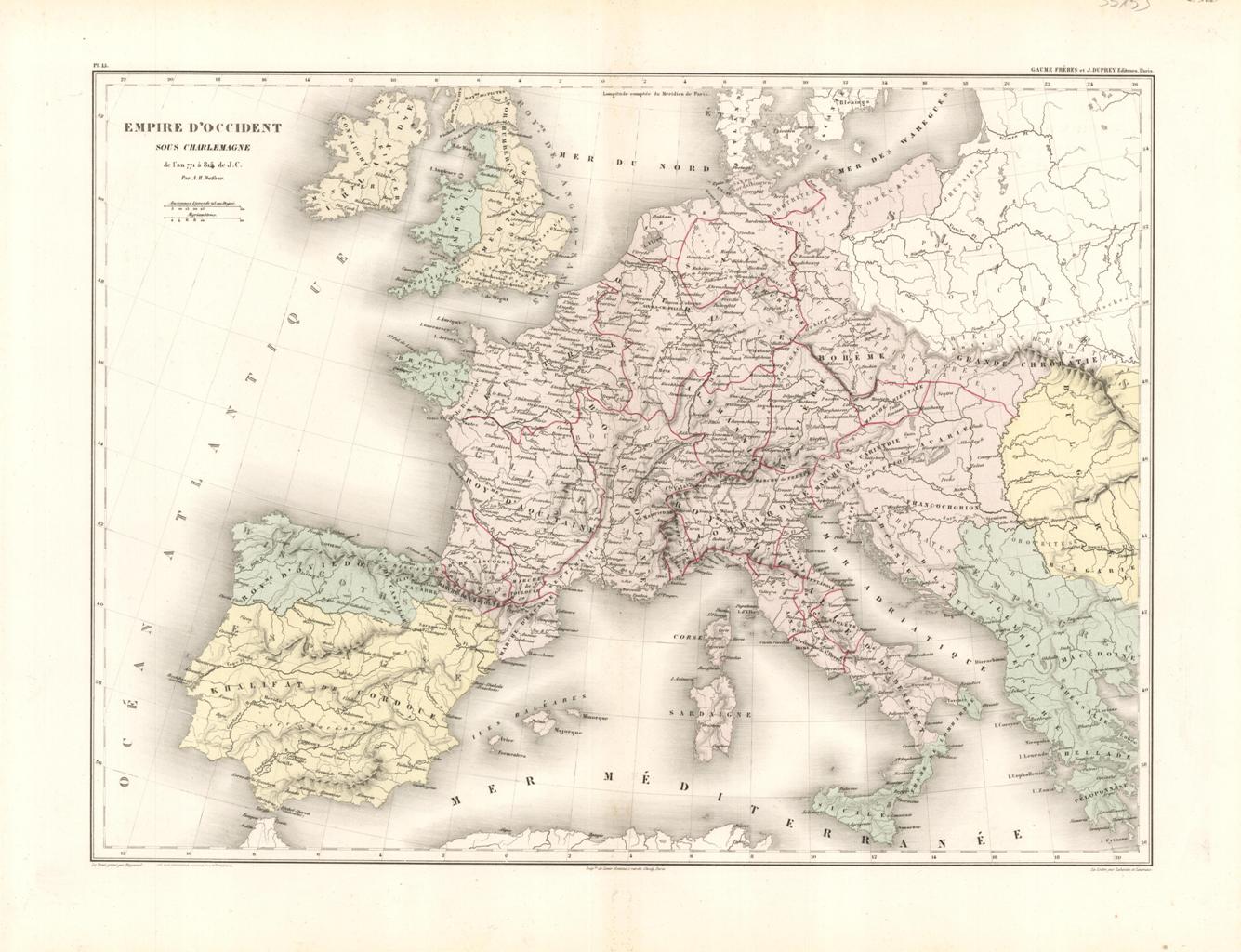 Empire d'occident sous Charlemagne de l'an 771 à 814 de …