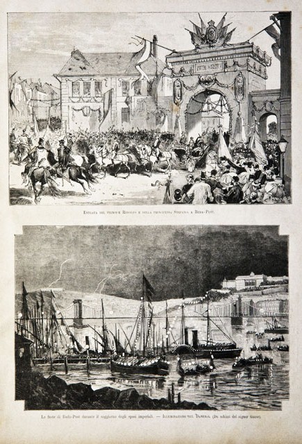 Entrata del principe Rodolfo e della principessa Stefania a Buda-Pest …