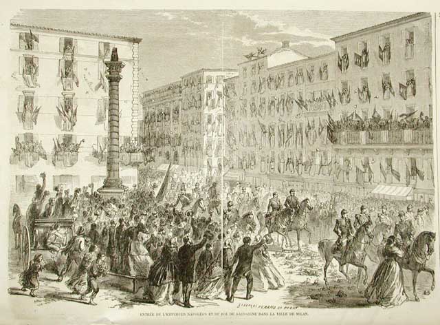 Entrée de l'Empereur Napoleon et du Roi de Sardaigne dans …