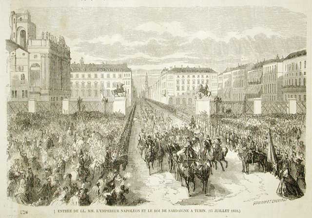 Entree de LL.MM. l'Empereur Napoleon et le Roi de Sardaigne …