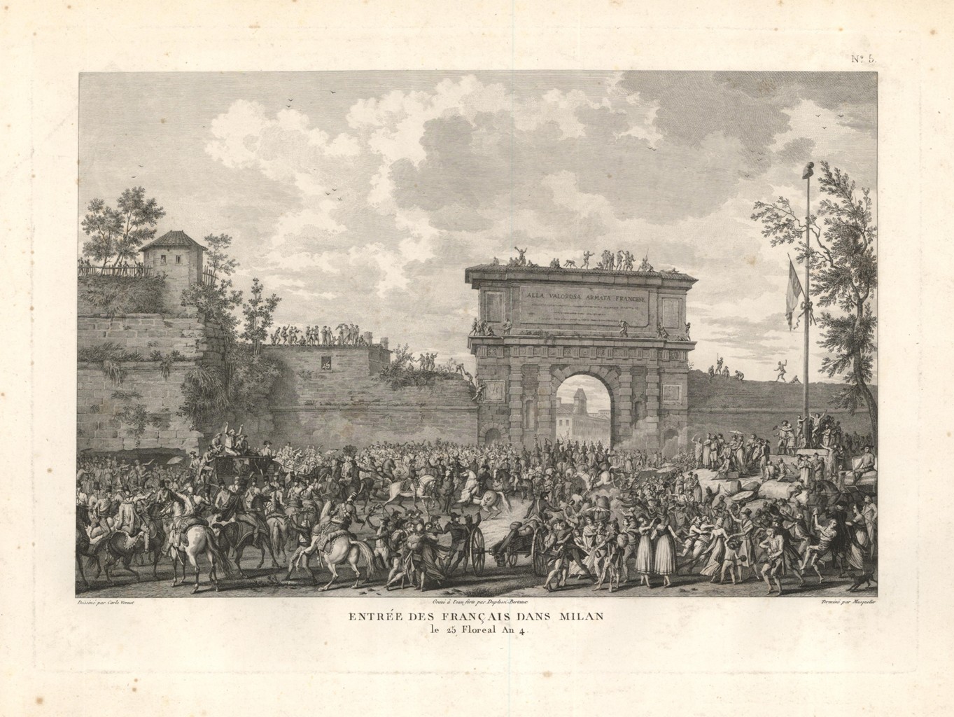 Entrée des Francais dans Milan / le 25 Floréal An …