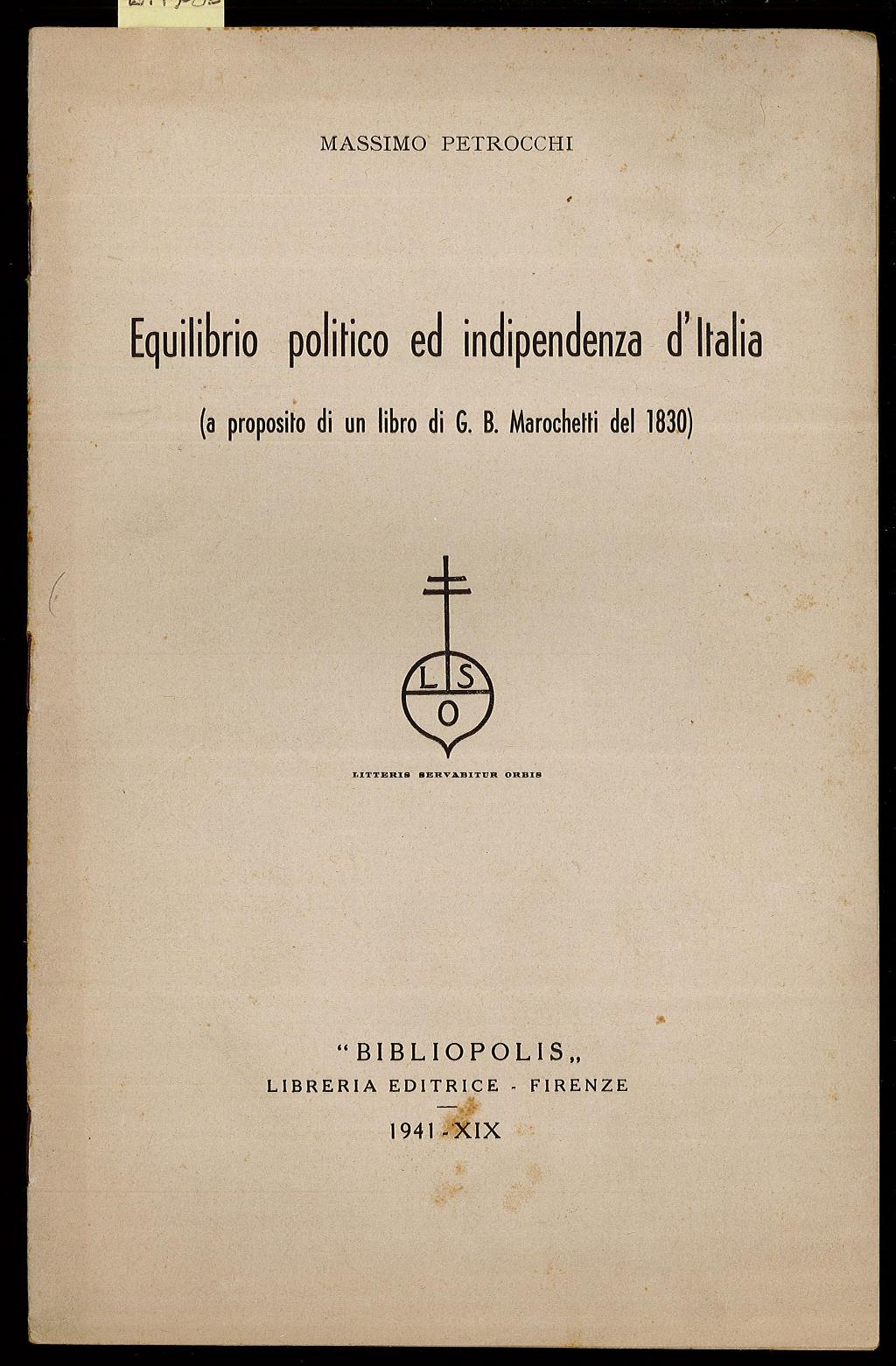 Equilibrio politico ed indipendenza d’Italia