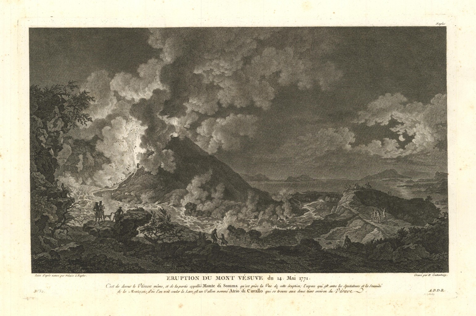 Eruption du Mont Vesuve du 14 Mai 1771 .