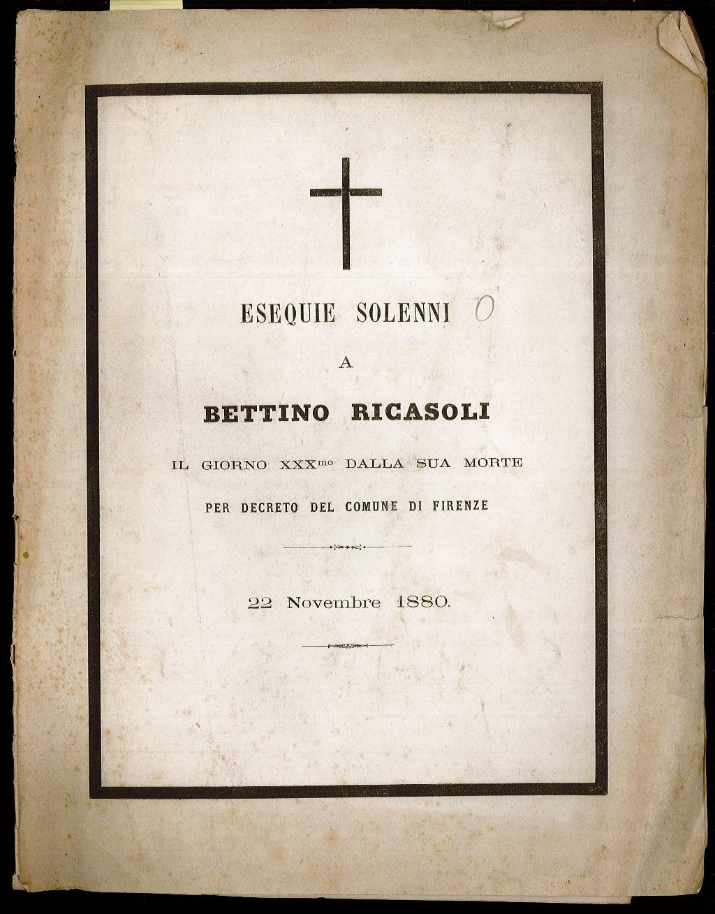 Esequie solenni a Bettino Ricasoli