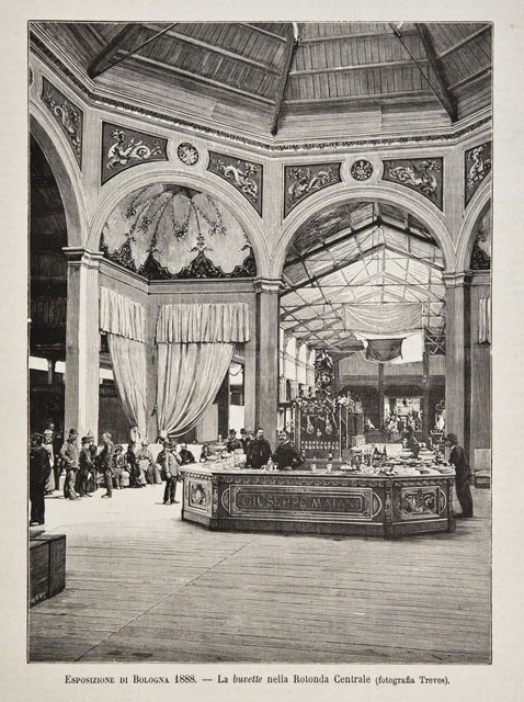 Esposizione di Bologna 1888.- La buvette nella Rotonda Centrale