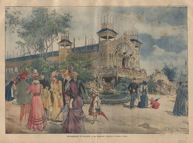 Esposizione di Milano - La stazione d’arrivo in piazza d’Armi