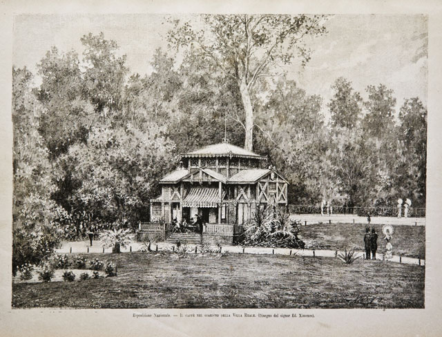 Esposizione Nazionale / Il caffè nel giardino della Villa Reale