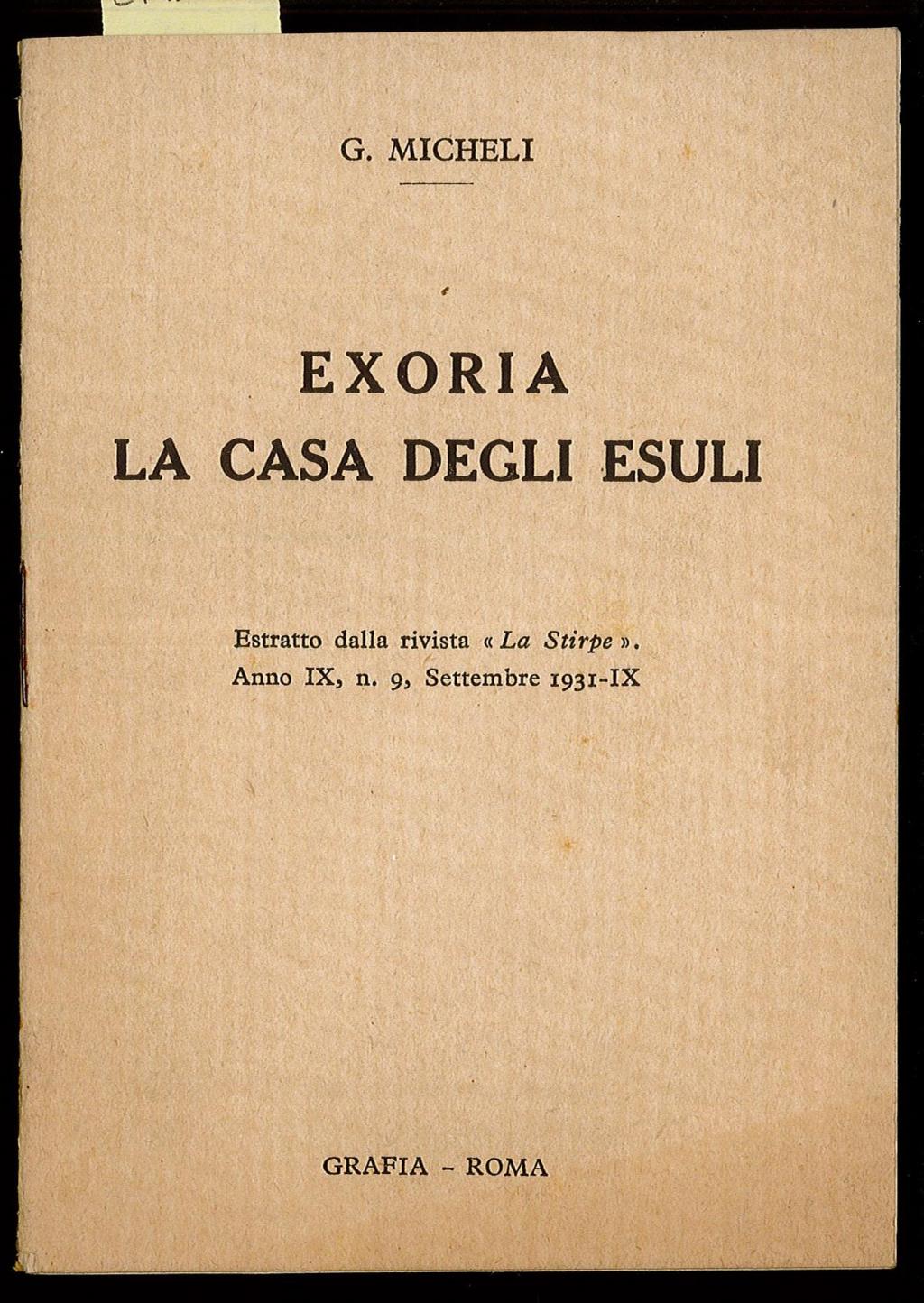 Exoria la casa degli esuli