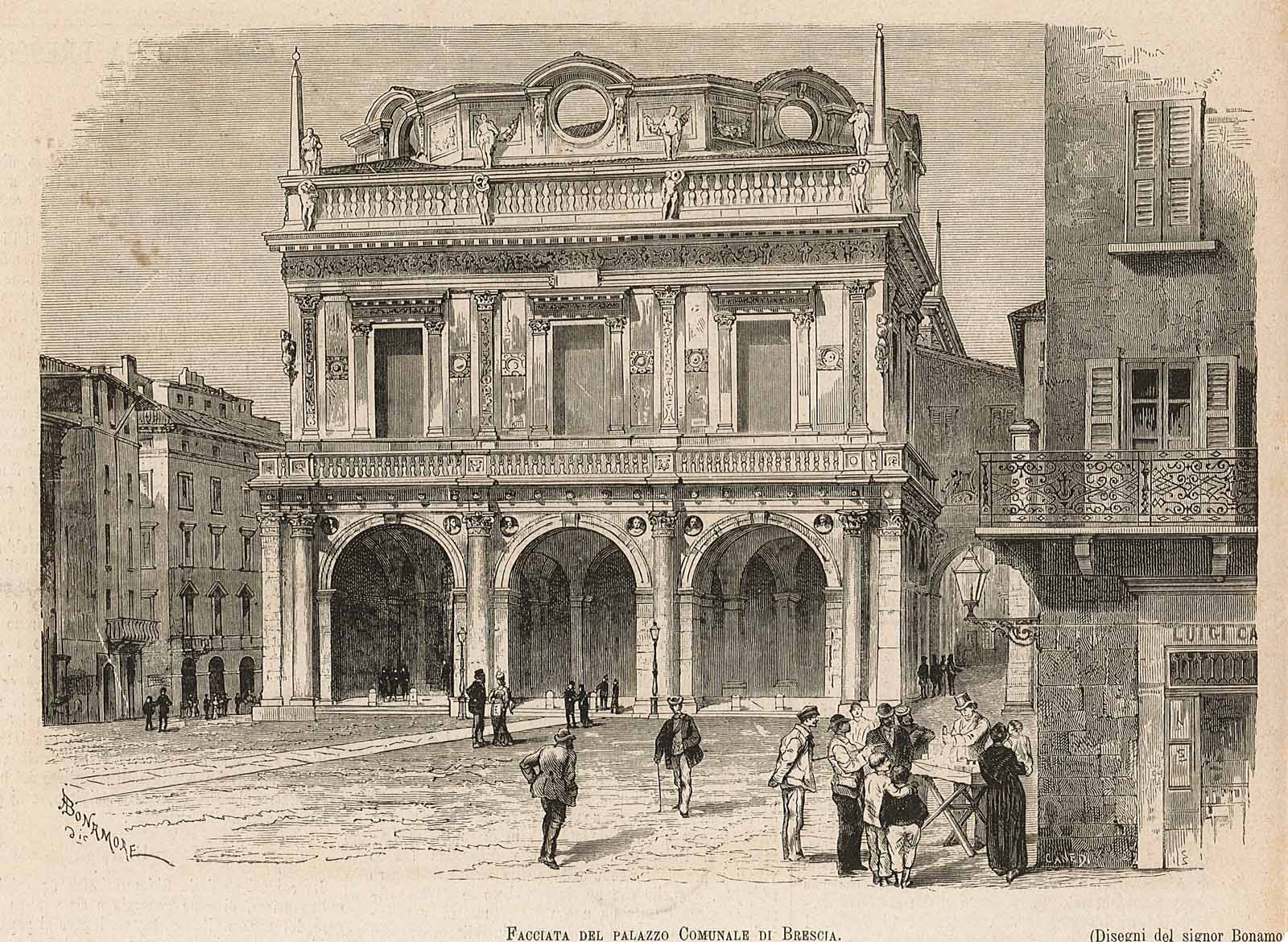 Facciata del palazzo Comunale di Brescia