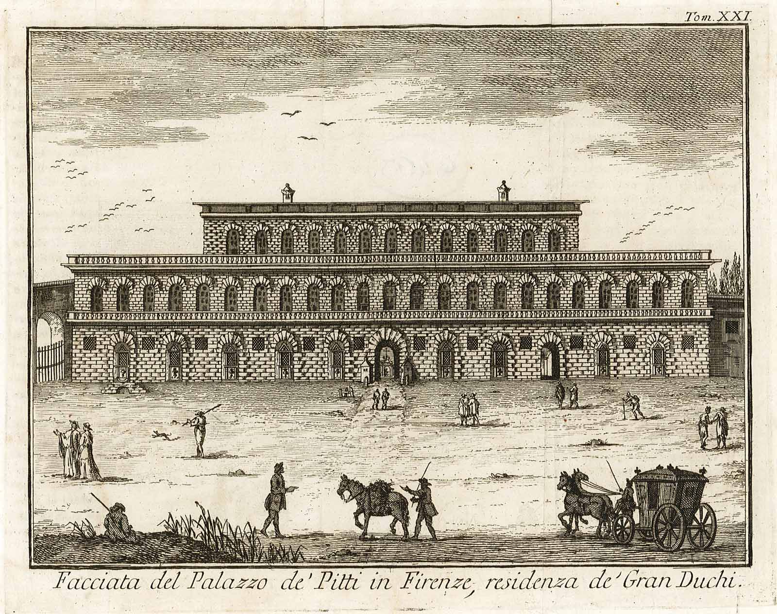 Facciata del Palazzo de' Pitti in Firenze, residenza de' Gran …