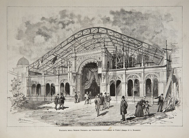 Facciata della Sezione Italiana all’Esposizione Universale di Parigi