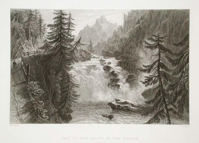 Fall of the Rhin in the Roffla. / (Grisons)