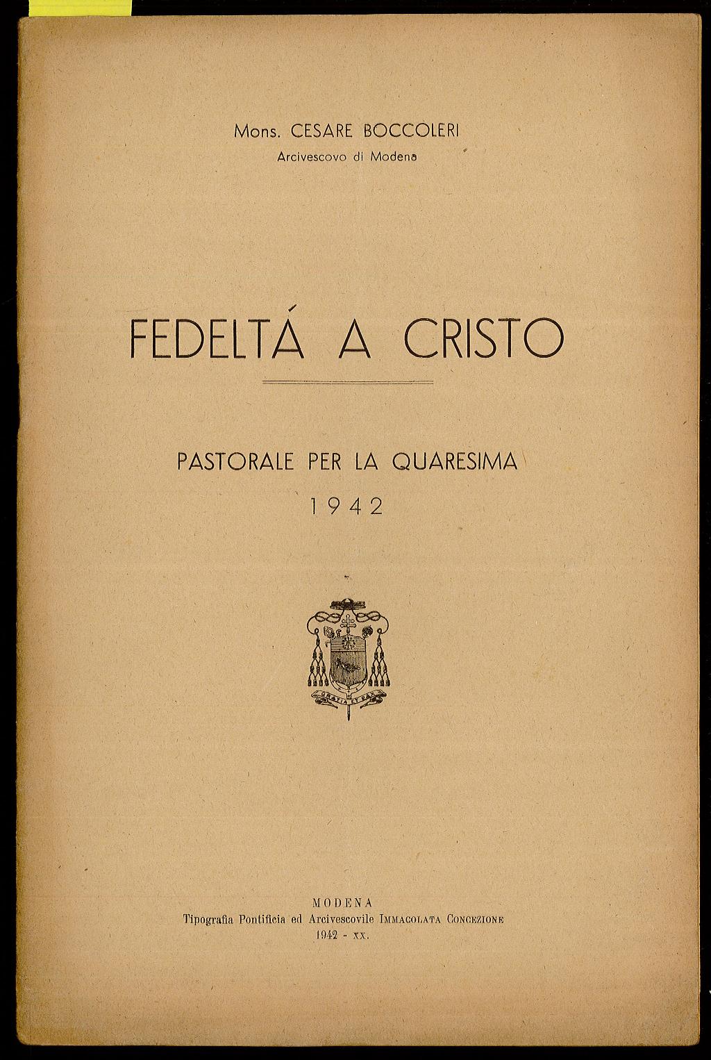 Fedeltà a Cristo - Pastorale per la Quaresima