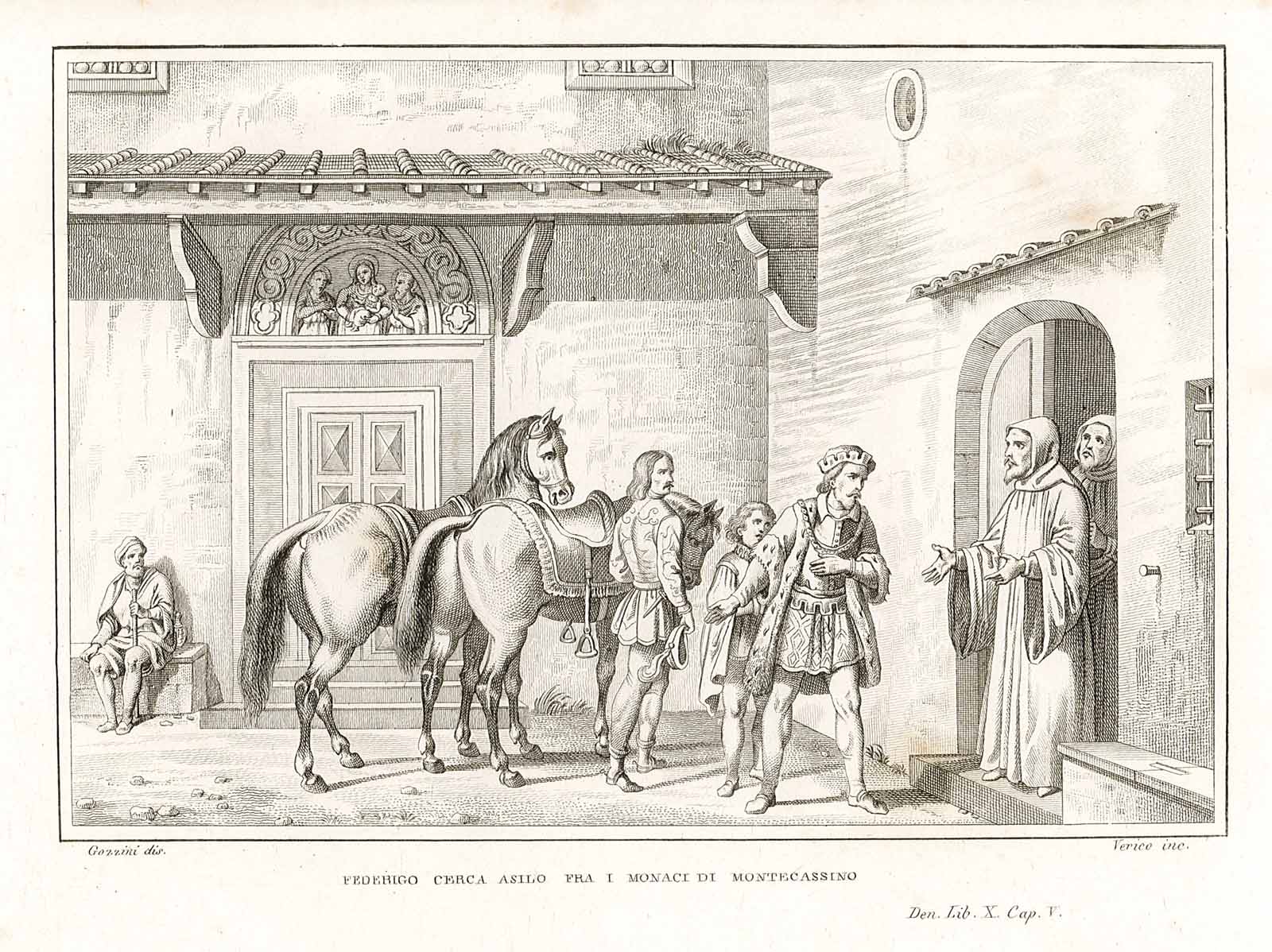 Federigo cerca asilo fra i monaci a Montecassino